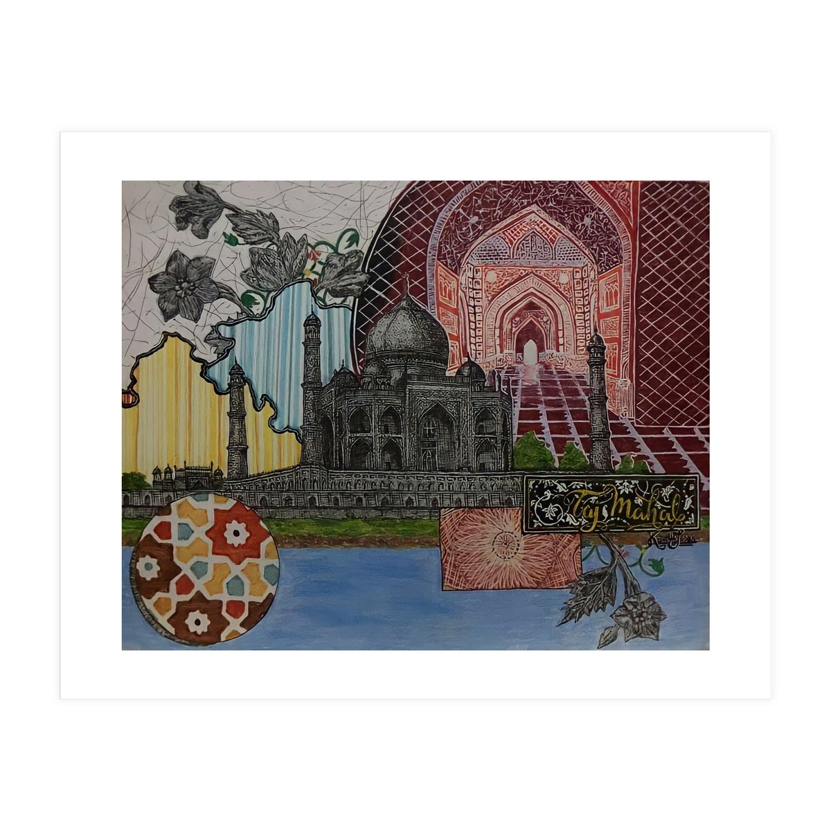 Taj Mahal Coloured (Print Only)