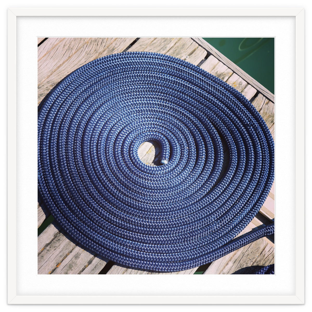 Blue rope coil