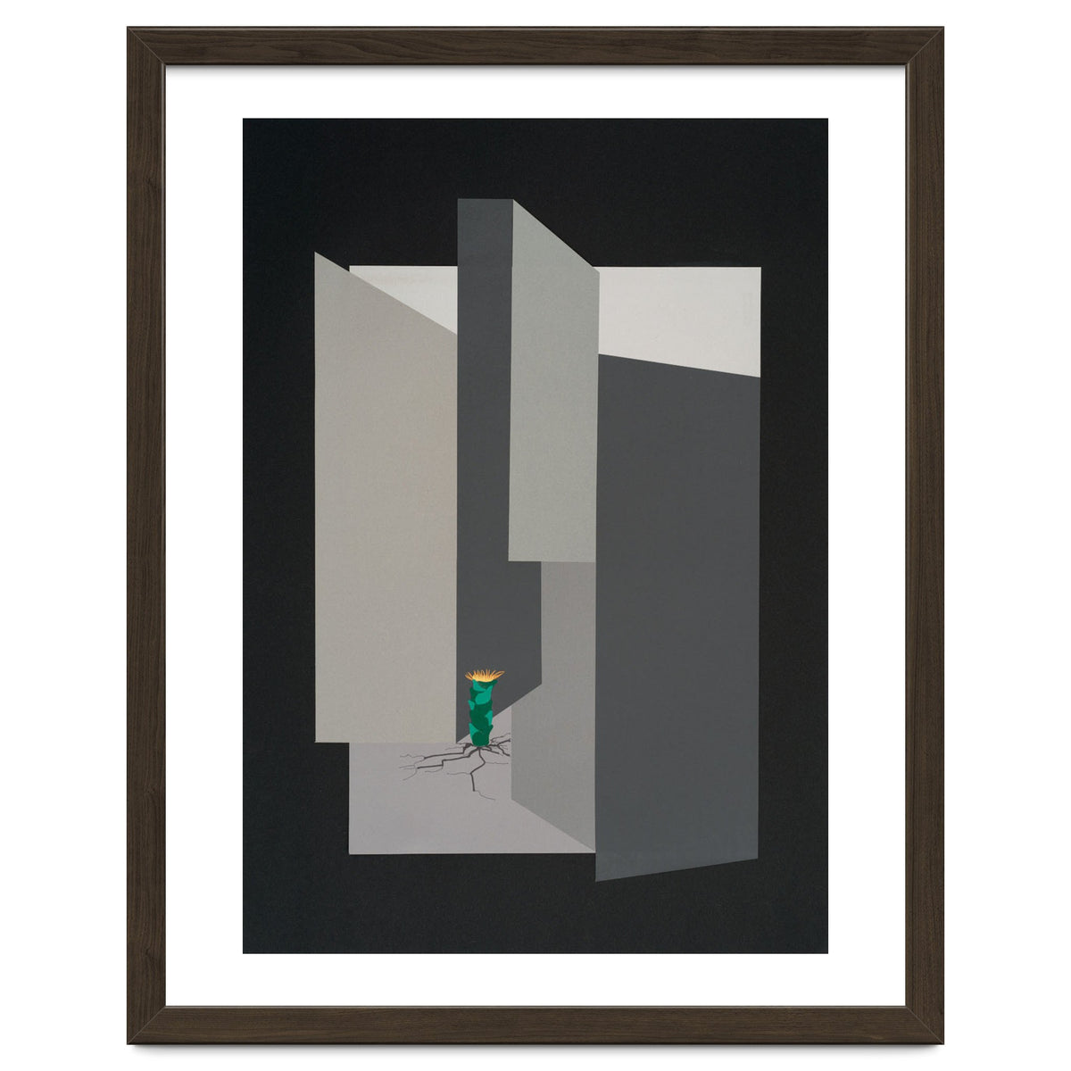 Small flower in concrete landscape.