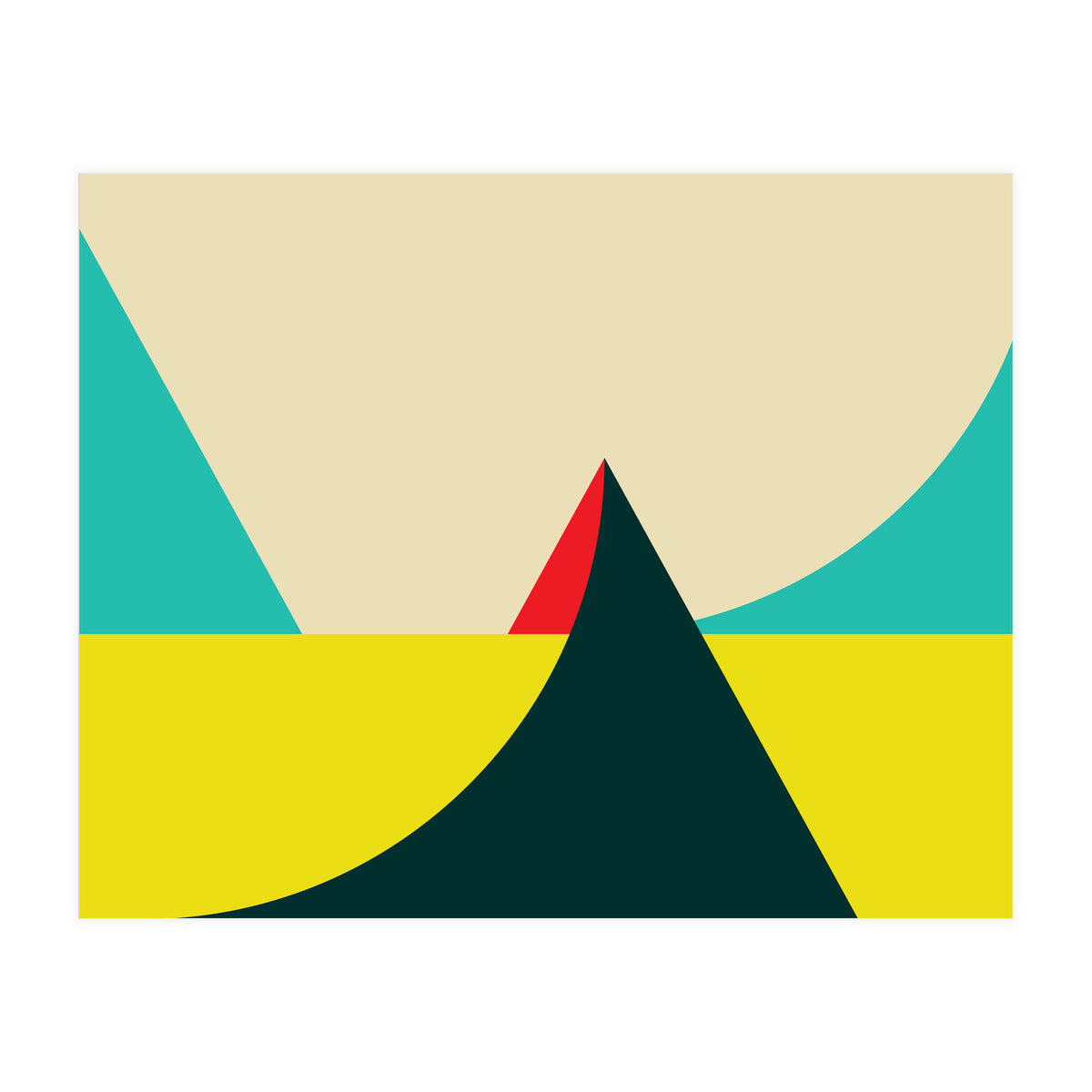 Geometric shapes No. 7 - yellow, turquoise, green & red (Print Only)