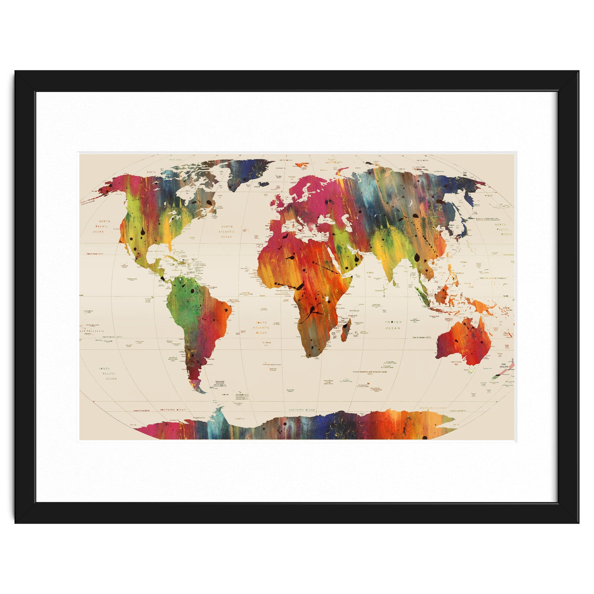 ALLOVER THE WORLD-Painted map