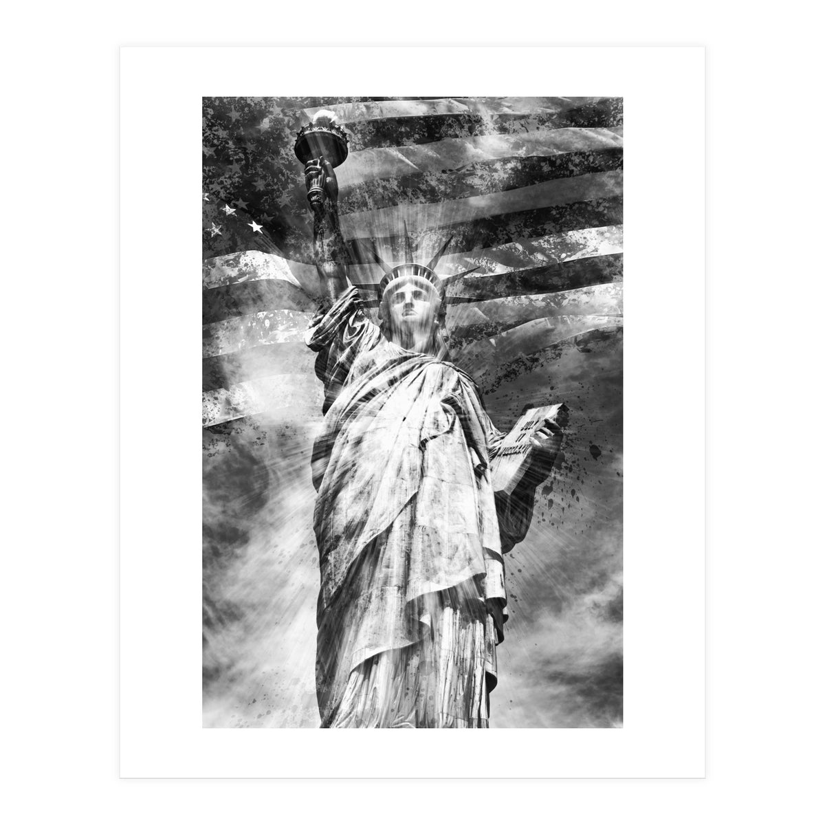 MODERN ART Statue of Liberty | Monochrome (Print Only)