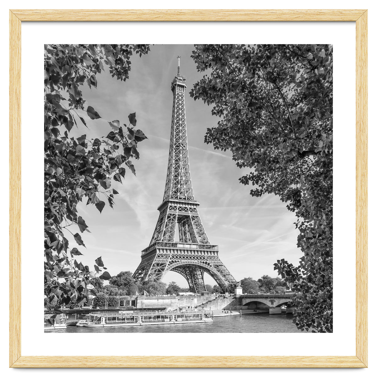 PARIS Eiffel Tower & River Seine | Monochrome