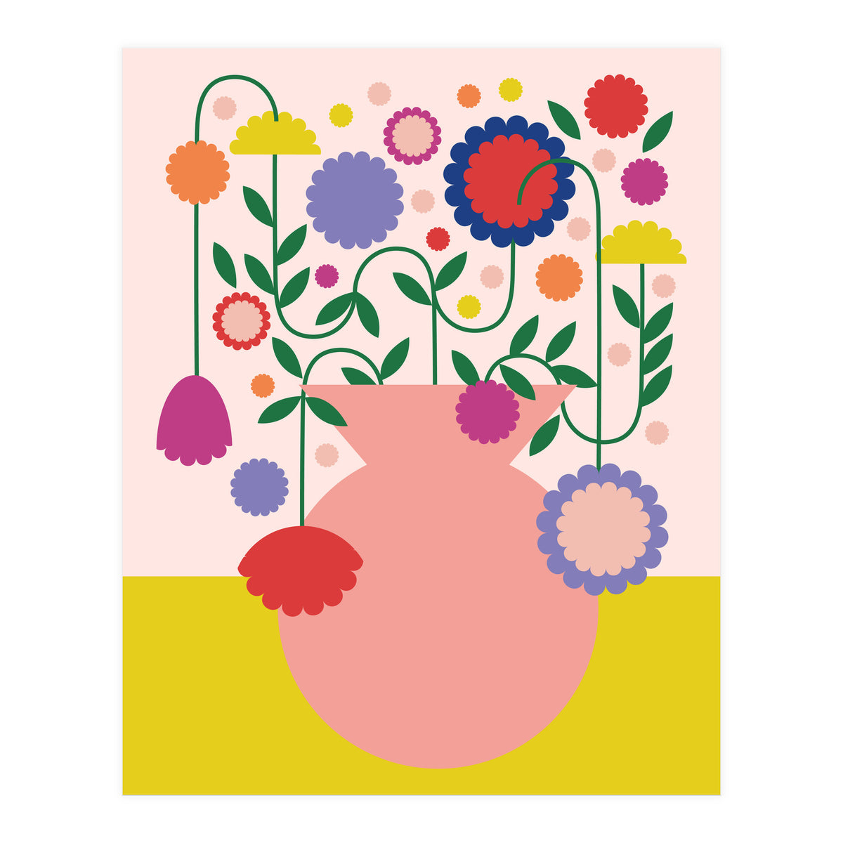 Happy flower Jar  (Print Only)