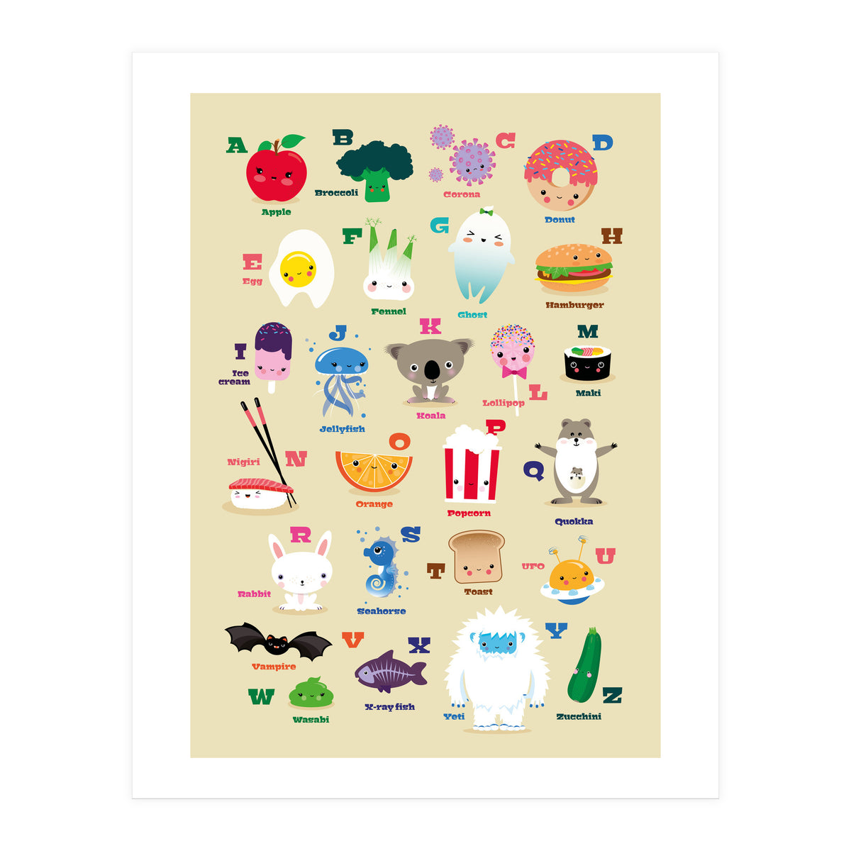 Nursery Kawaii Alphabet (Print Only)