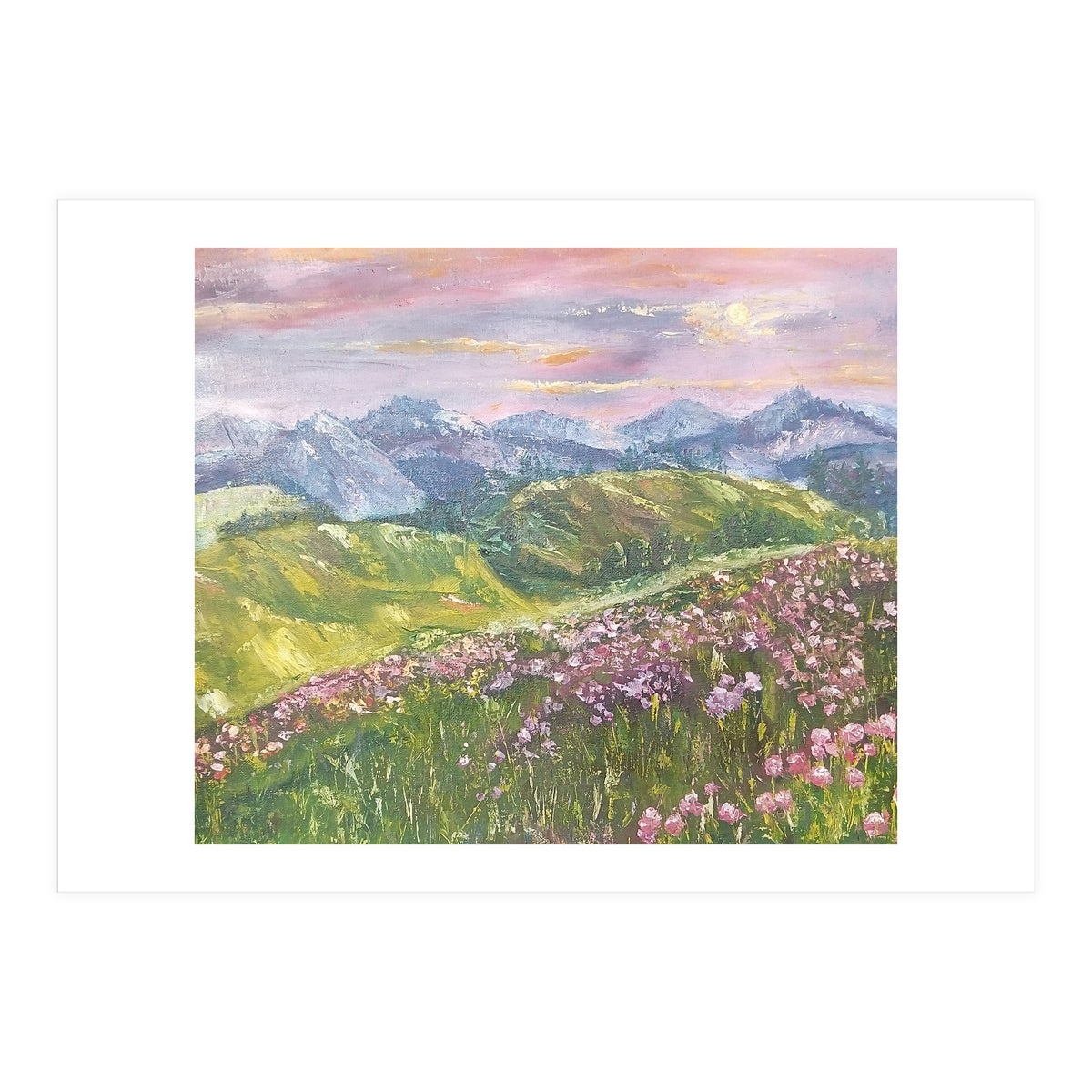 Sunset in the mountains (Print Only)