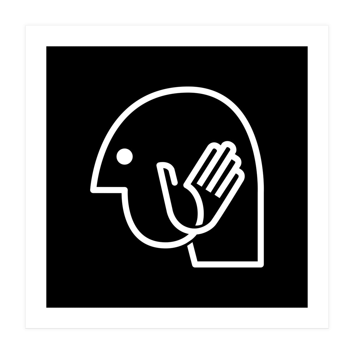 Head Hand_Black (Print Only)