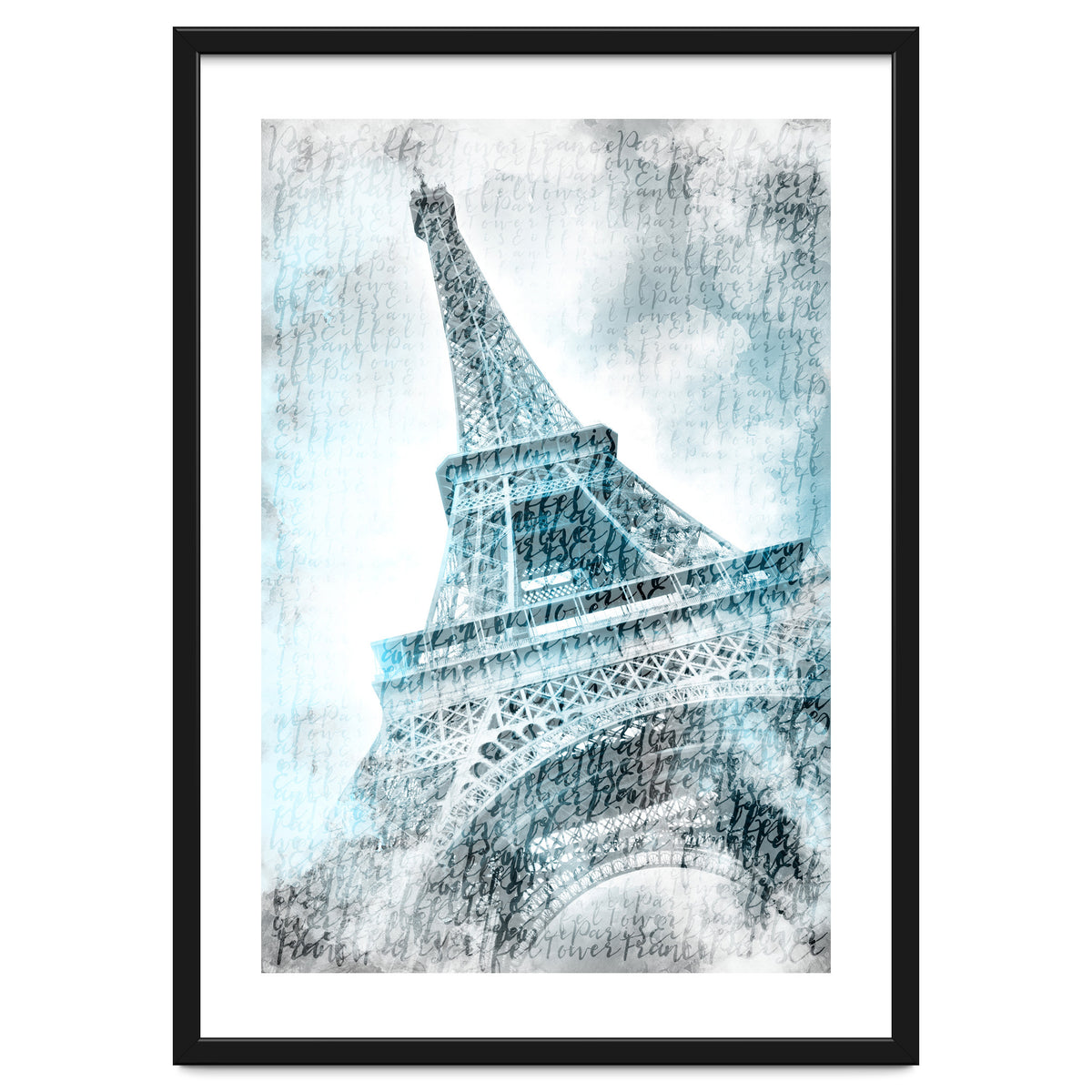 PARIS Watercolor Eiffel Tower | turquoise
