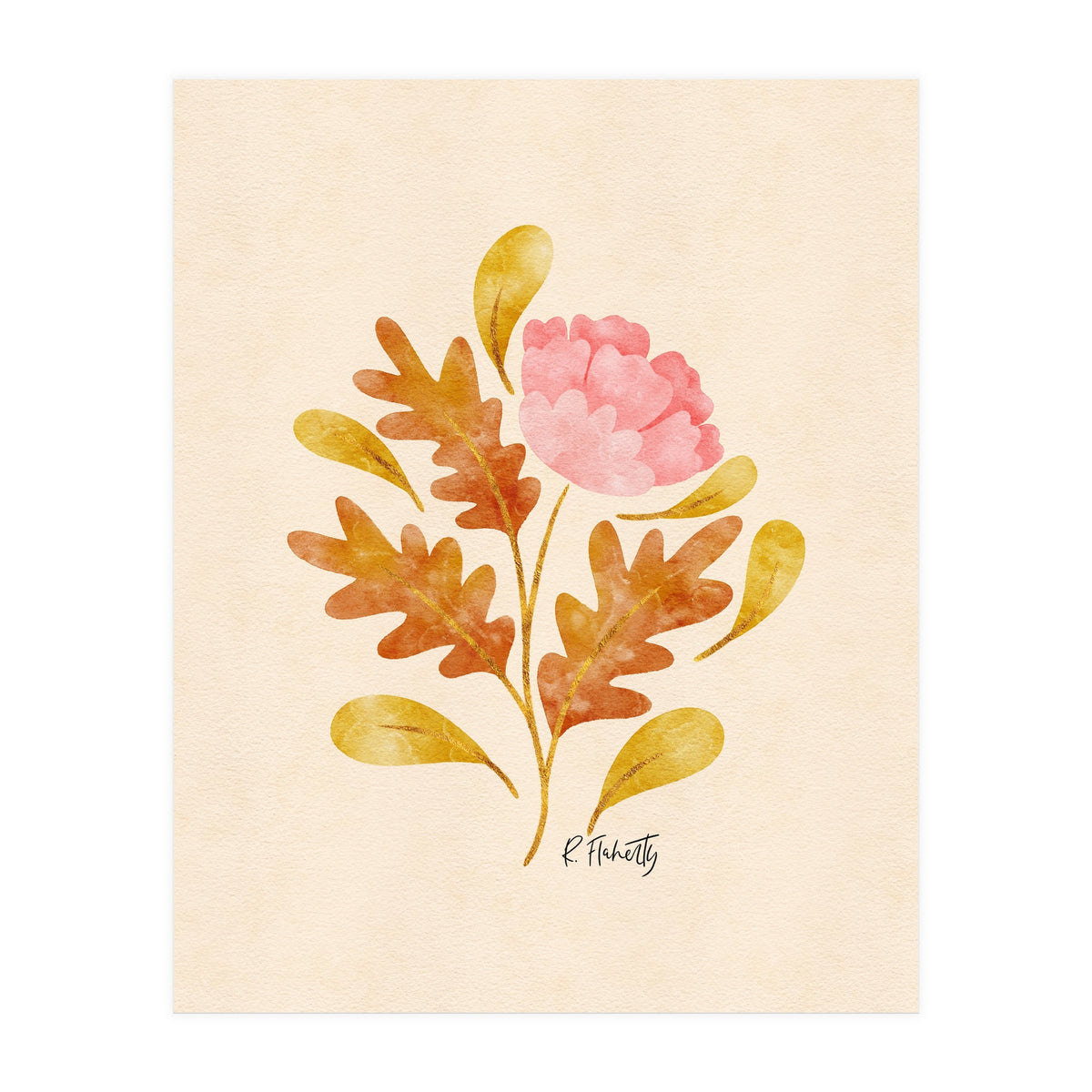 Oak And Peony (Print Only)