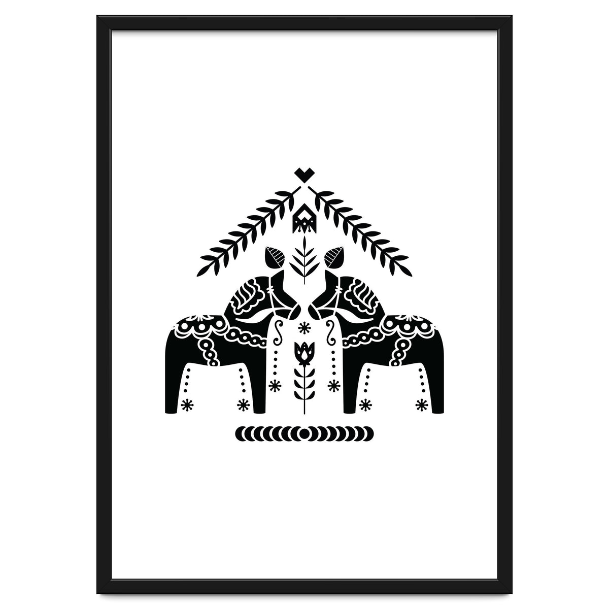 Swedish Dala Horse Folk Pattern