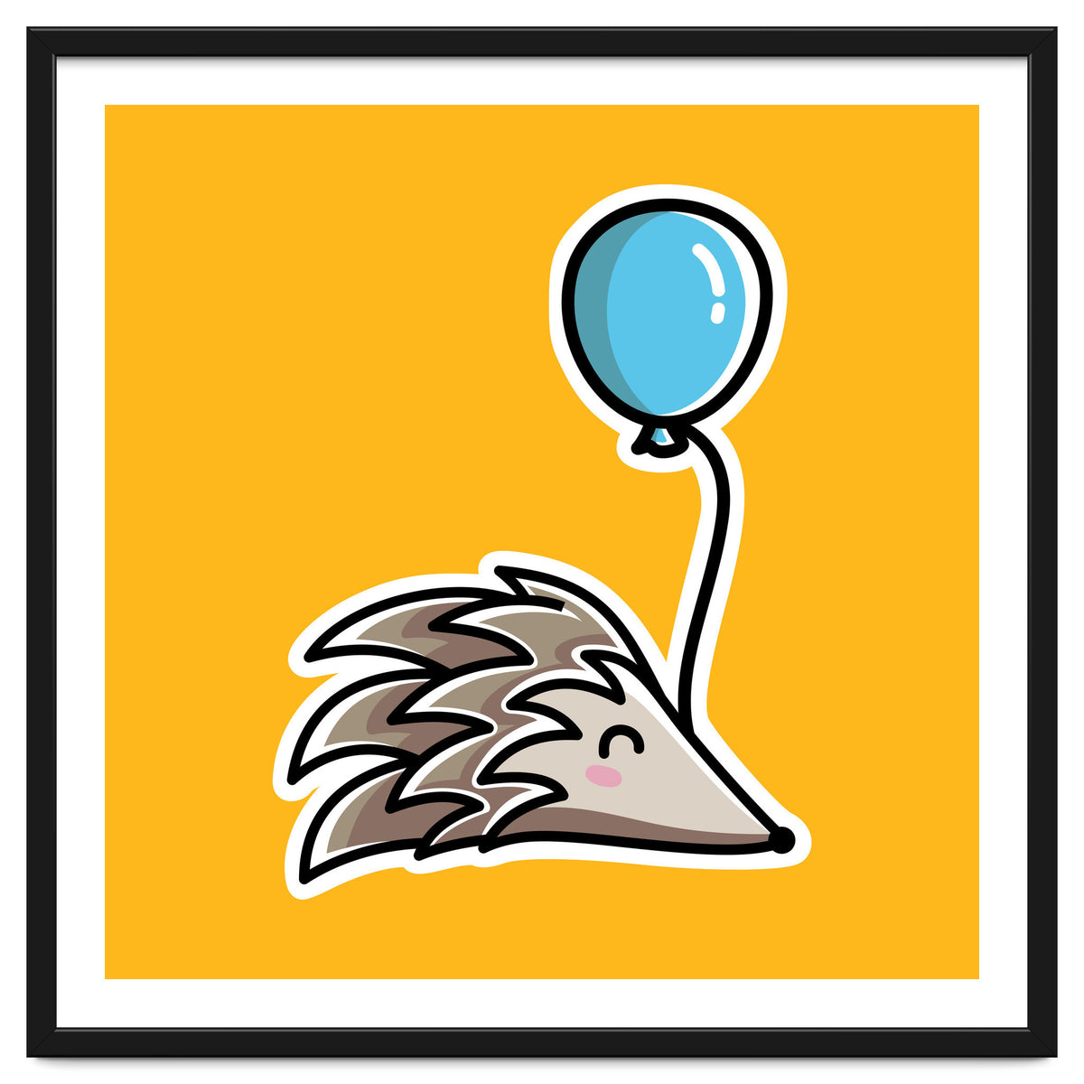 Kawaii Cute Hedgehog With Balloon