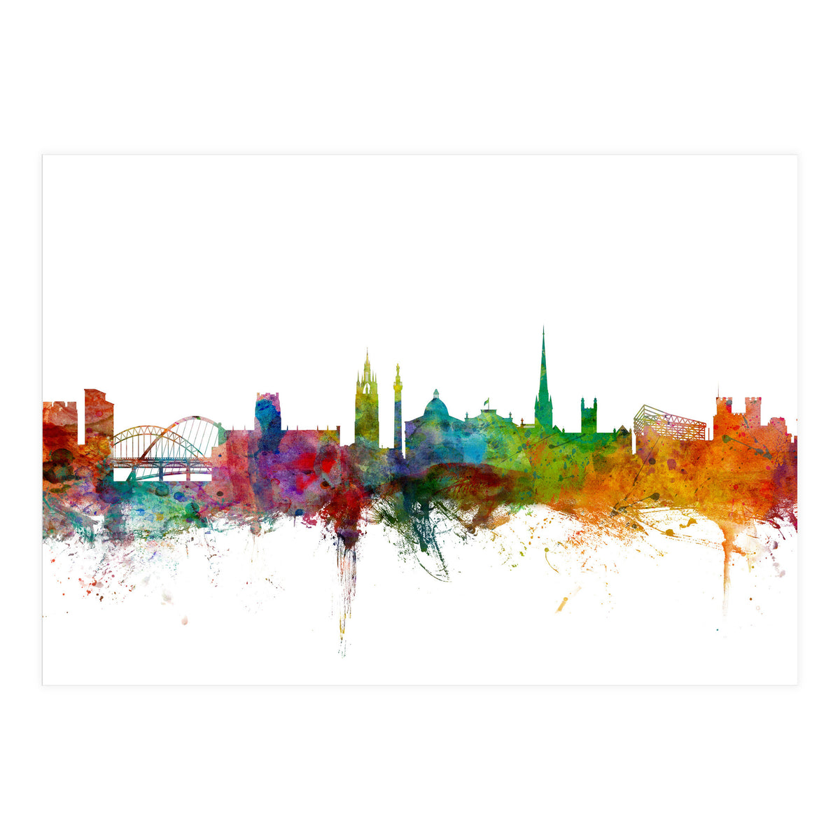 Newcastle England Skyline (Print Only)