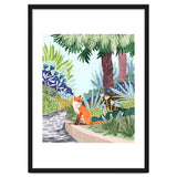 Fox in The Garden | Animals Wildlife Botanical Nature Painting | Boho Colorful Jungle Illustration thumbnail
