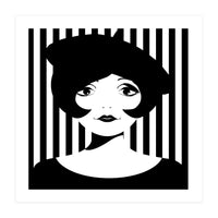 Retro 1960s Young Woman black and white (Print Only)