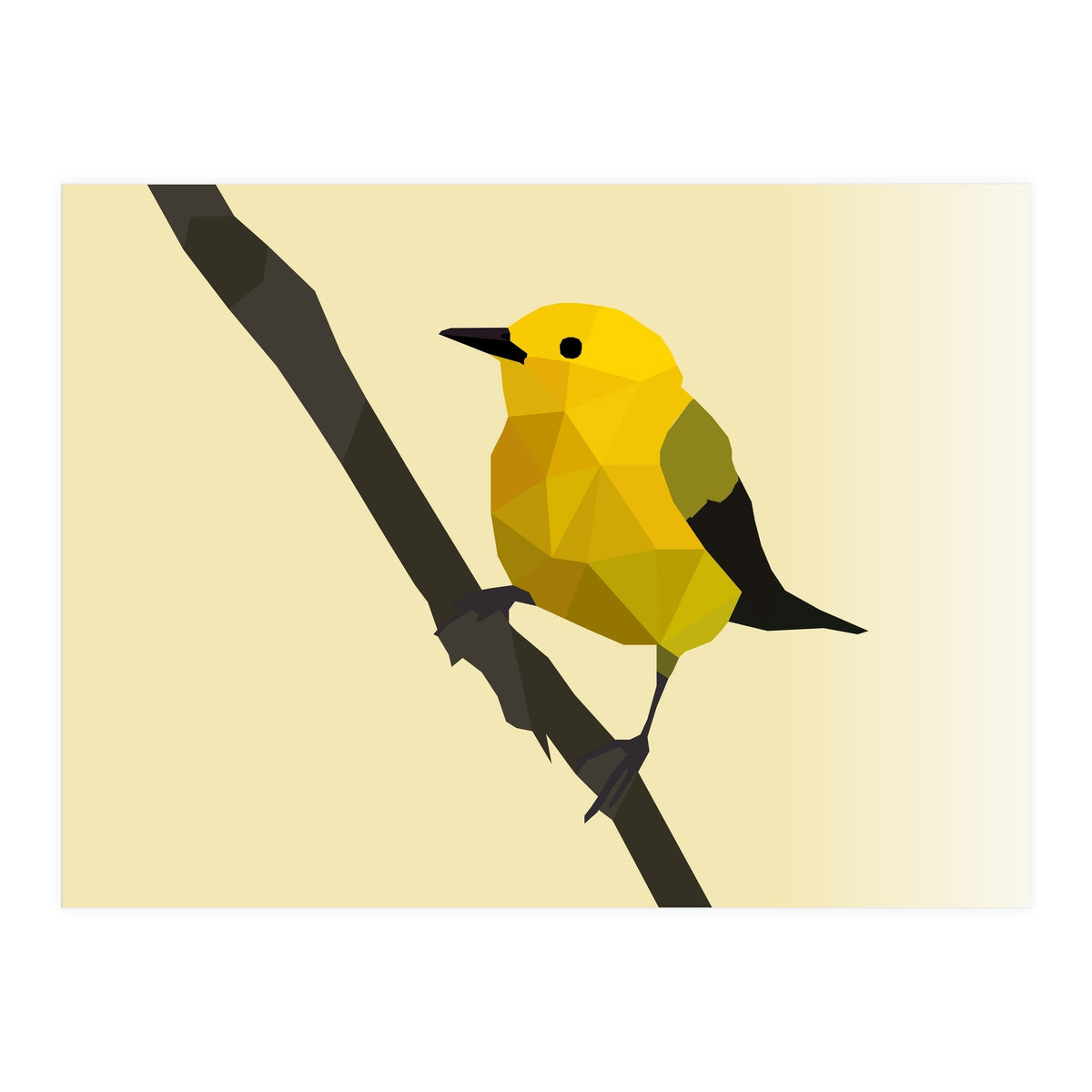 Prothonotary Warbler Low Poly Art (Print Only)