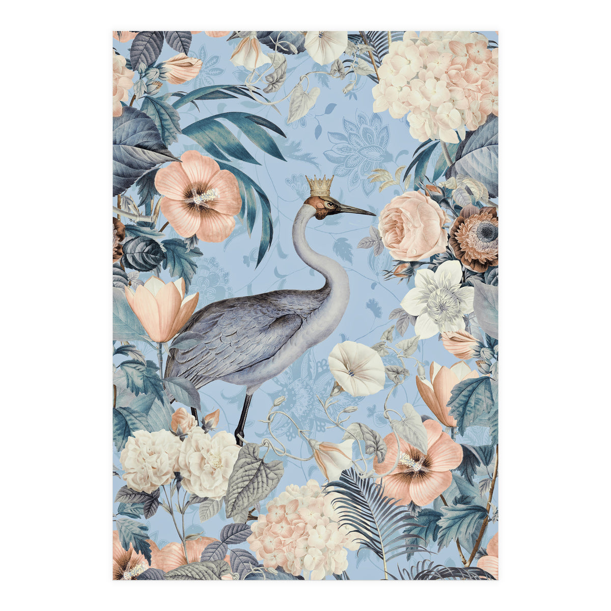 Crane King Blue Cream (Print Only)
