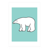 Polar Bear Pattern On a Mint Background (Print Only) thumbnail