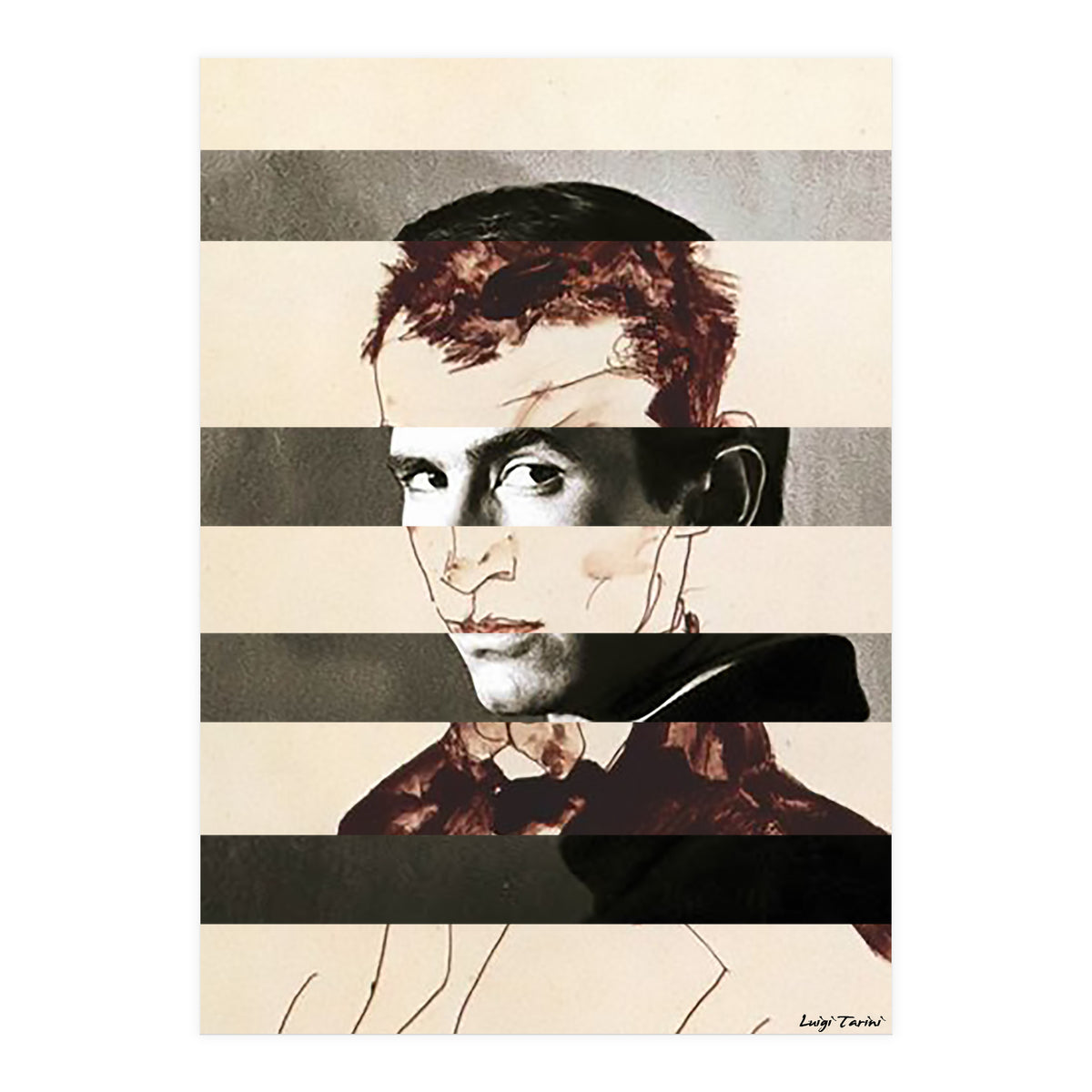 Egon Schiele's Self Portrait & Anthony Perkins (Print Only)
