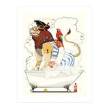 Lion in the Bath, Funny Bathroom Humour (Print Only) thumbnail