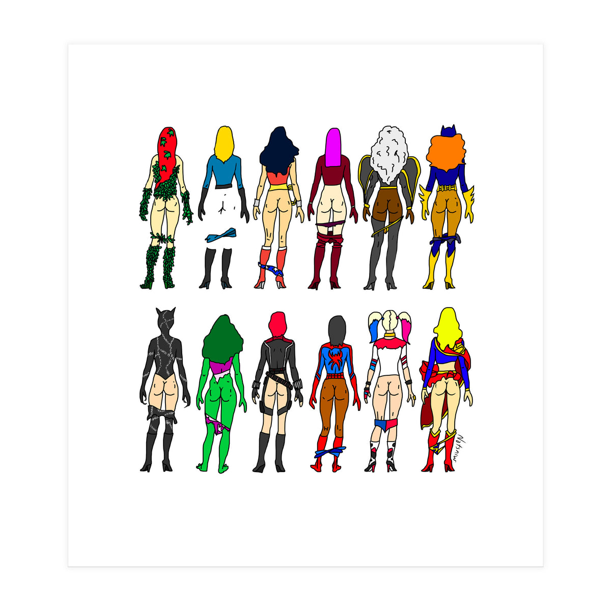 Superheroine Butts (Print Only)