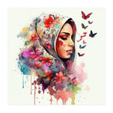 Watercolor Floral Muslim Arabian Woman #4 (Print Only) thumbnail