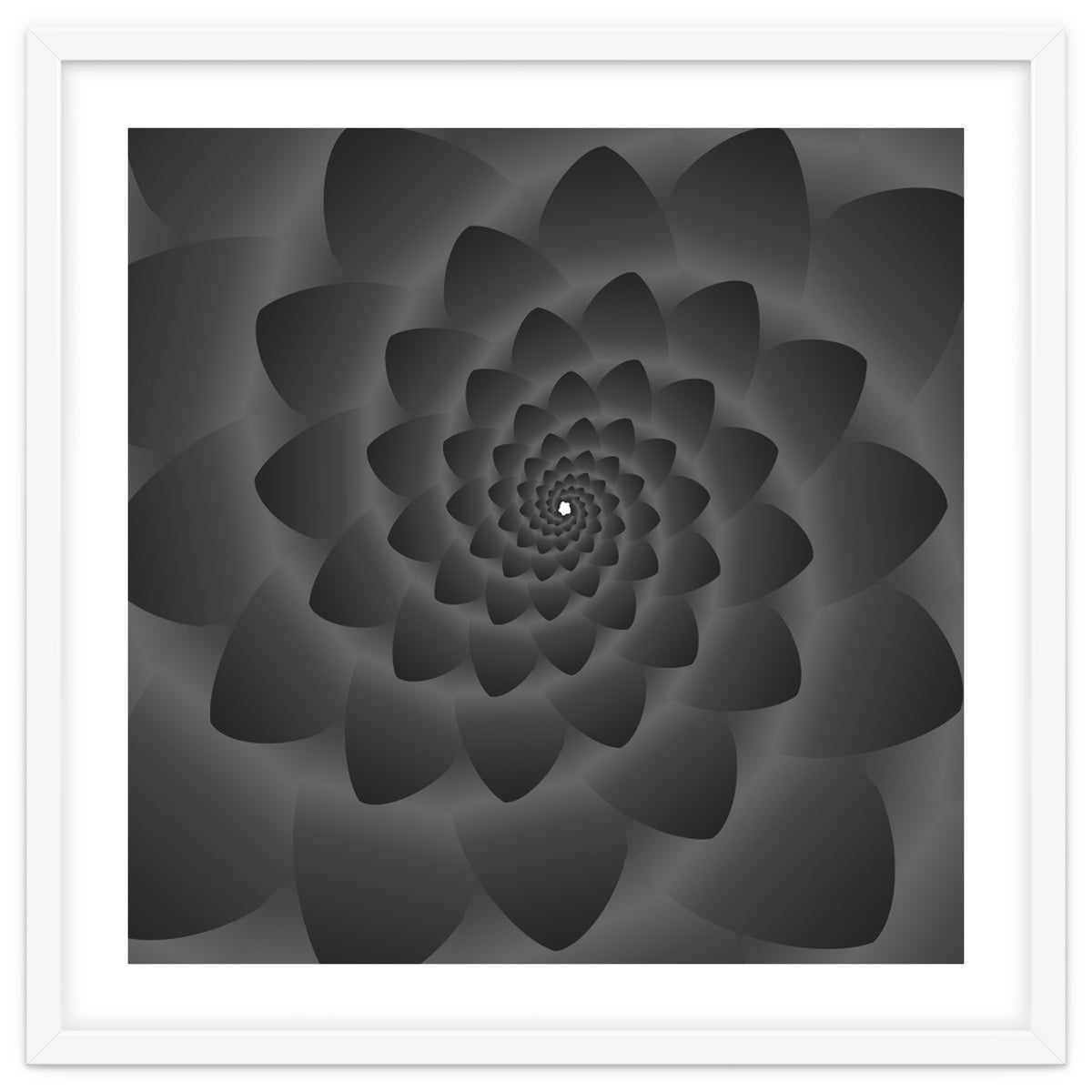 3 D Modern Black Floral