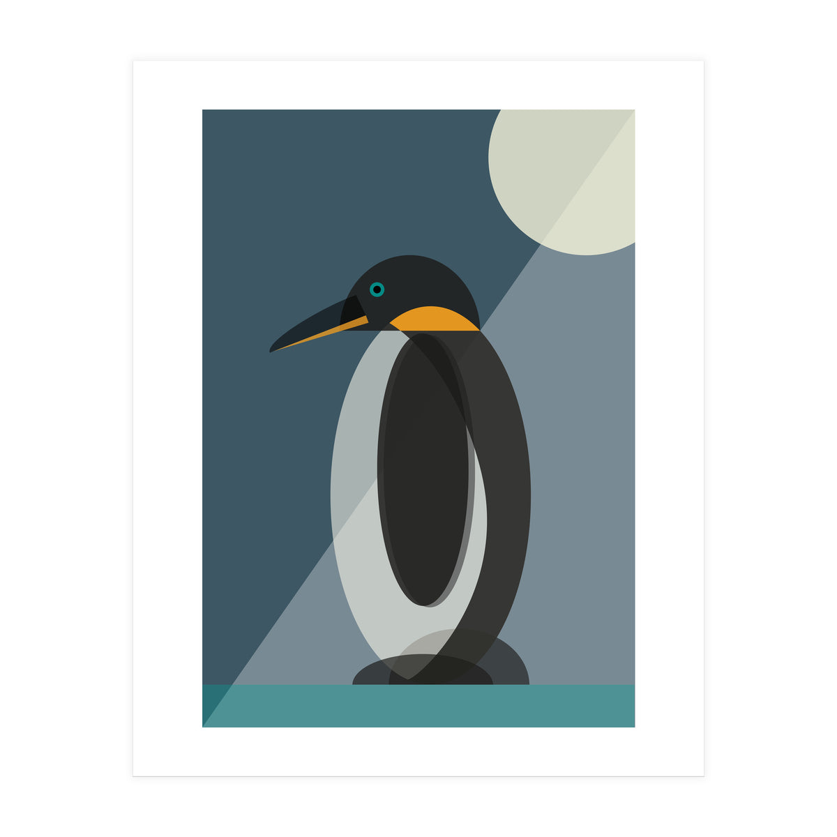 Mid Century Geometric Penguin (Print Only)
