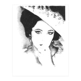 'Liz' - Elizabeth Taylor Charcoal Portrait (Print Only) thumbnail