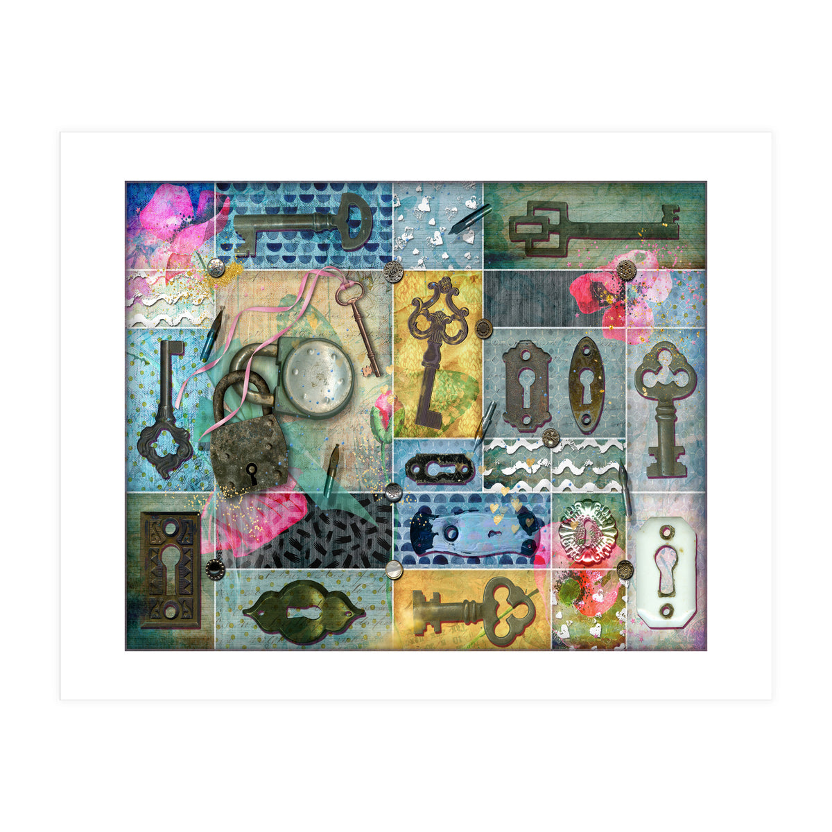 Vintage Key Collage (Print Only)