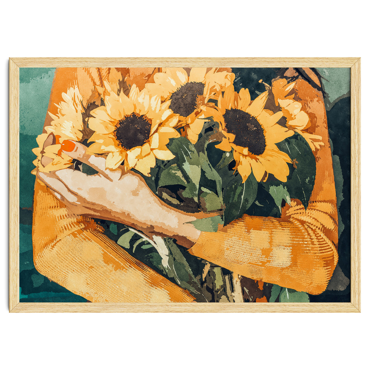 Holding Sunflowers