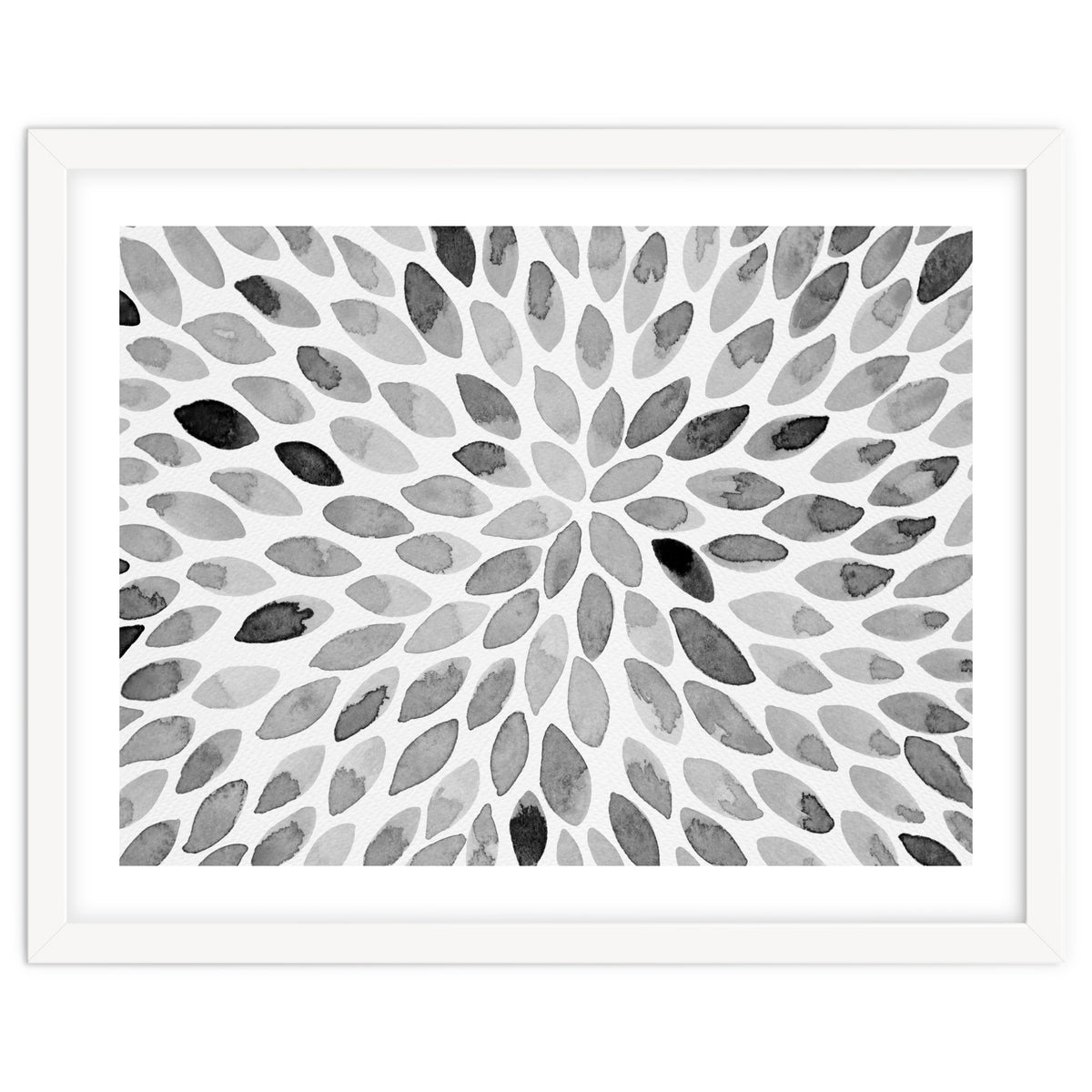 Watercolor Burst Black