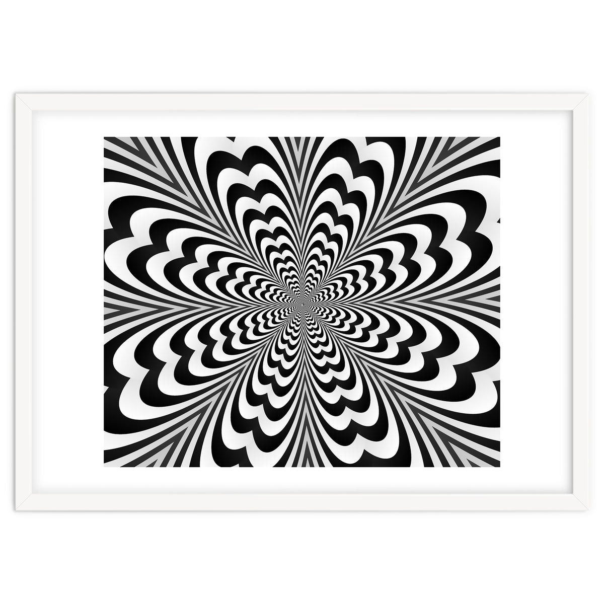 Abstract Spiral Black And White Optical Illusion