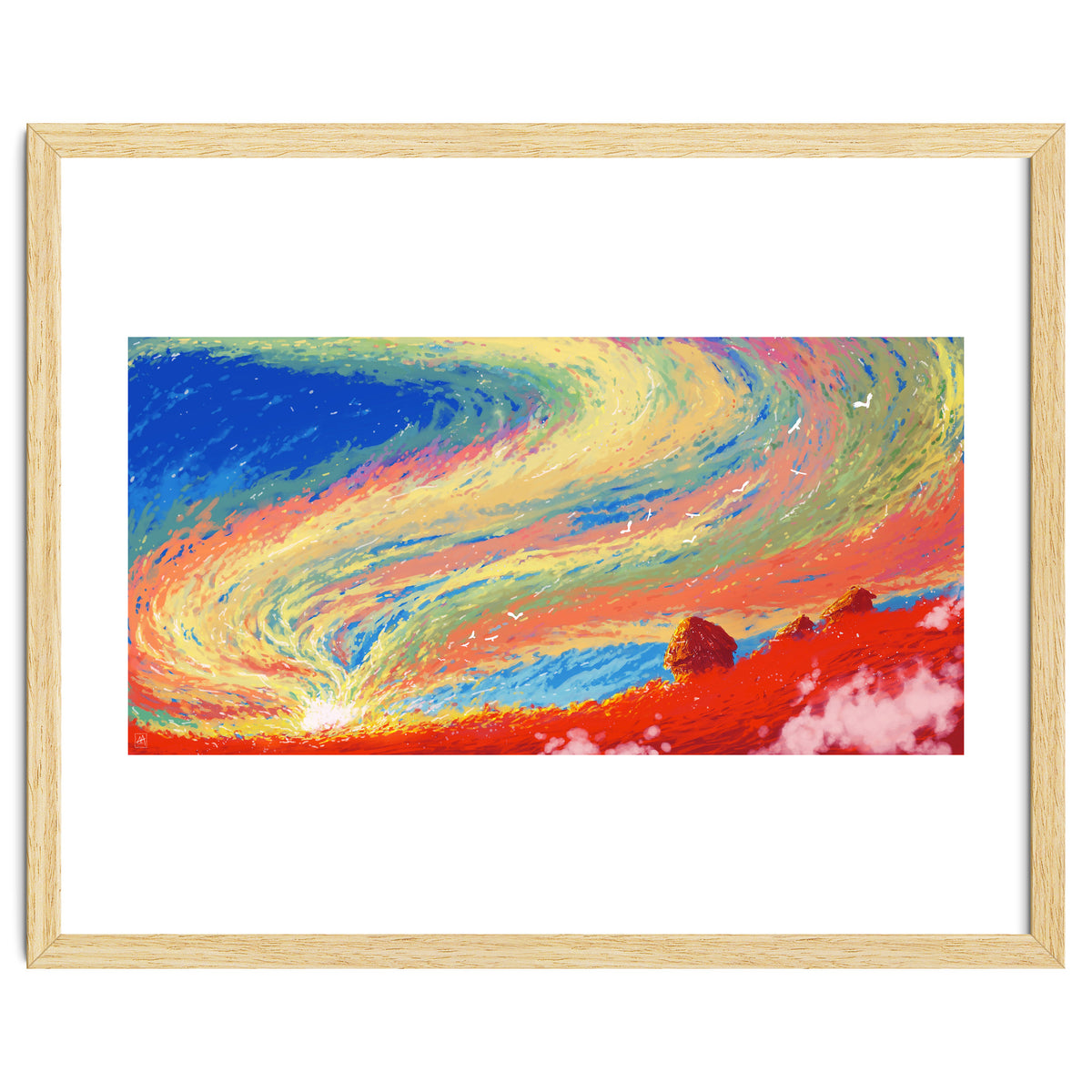 Haystacks At Sunset Reimagined