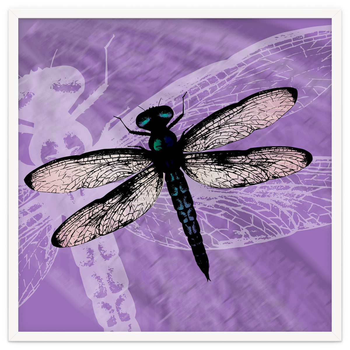 Blue dragonfly vector