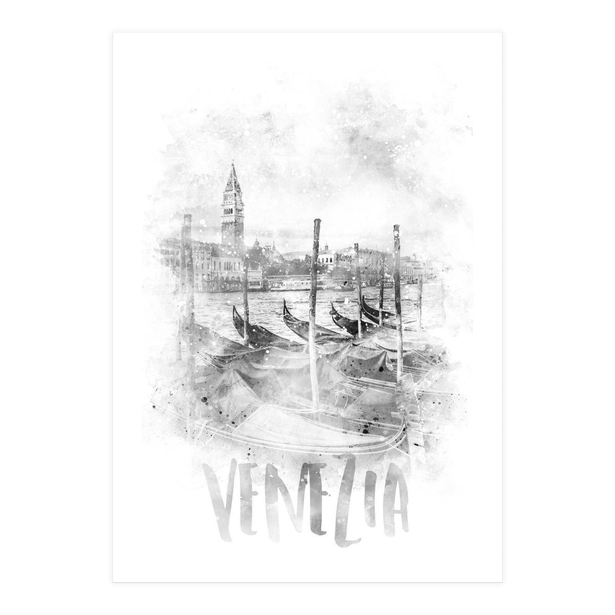 Monochrome Art CANAL GRANDE | watercolor (Print Only)