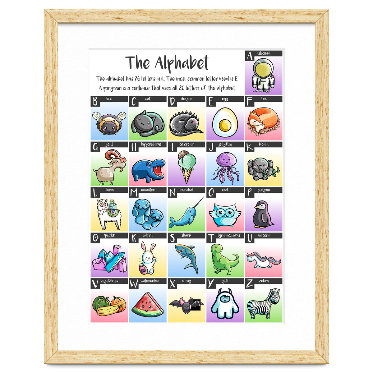 The Alphabet in Kawaii Cute Style