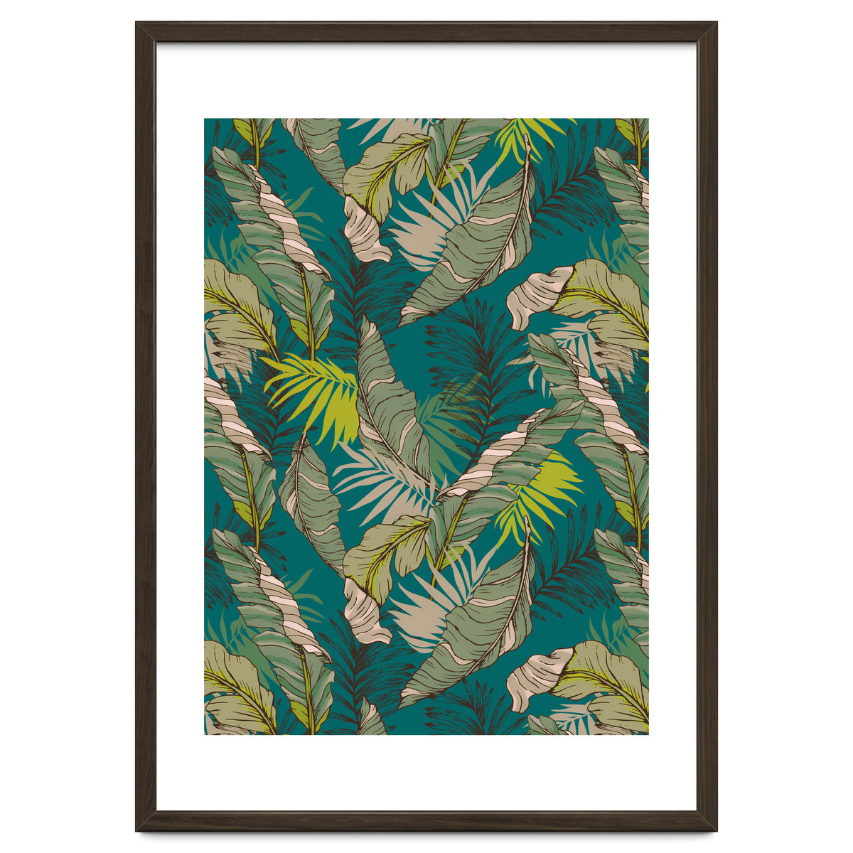 Drawing of wild tropical jungle