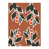 Red Cherry Leaf Boho Botanical II (Print Only) thumbnail