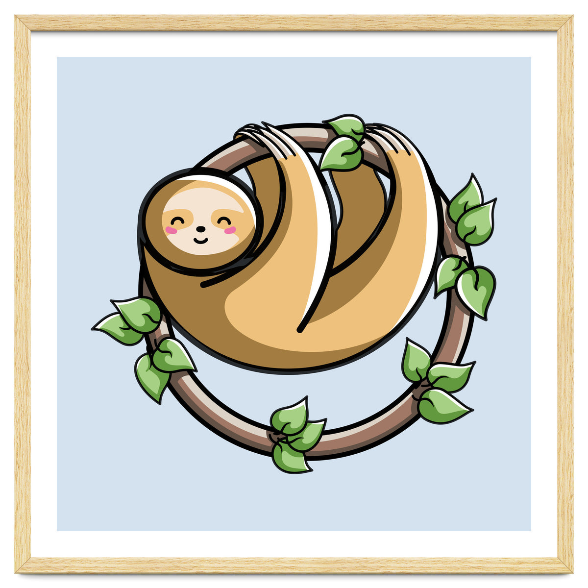 Kawaii Cute Sloth Circle