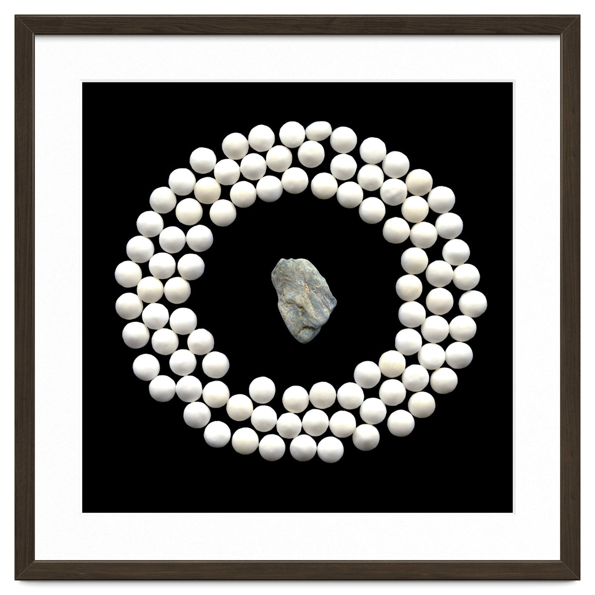 White pearls and stone