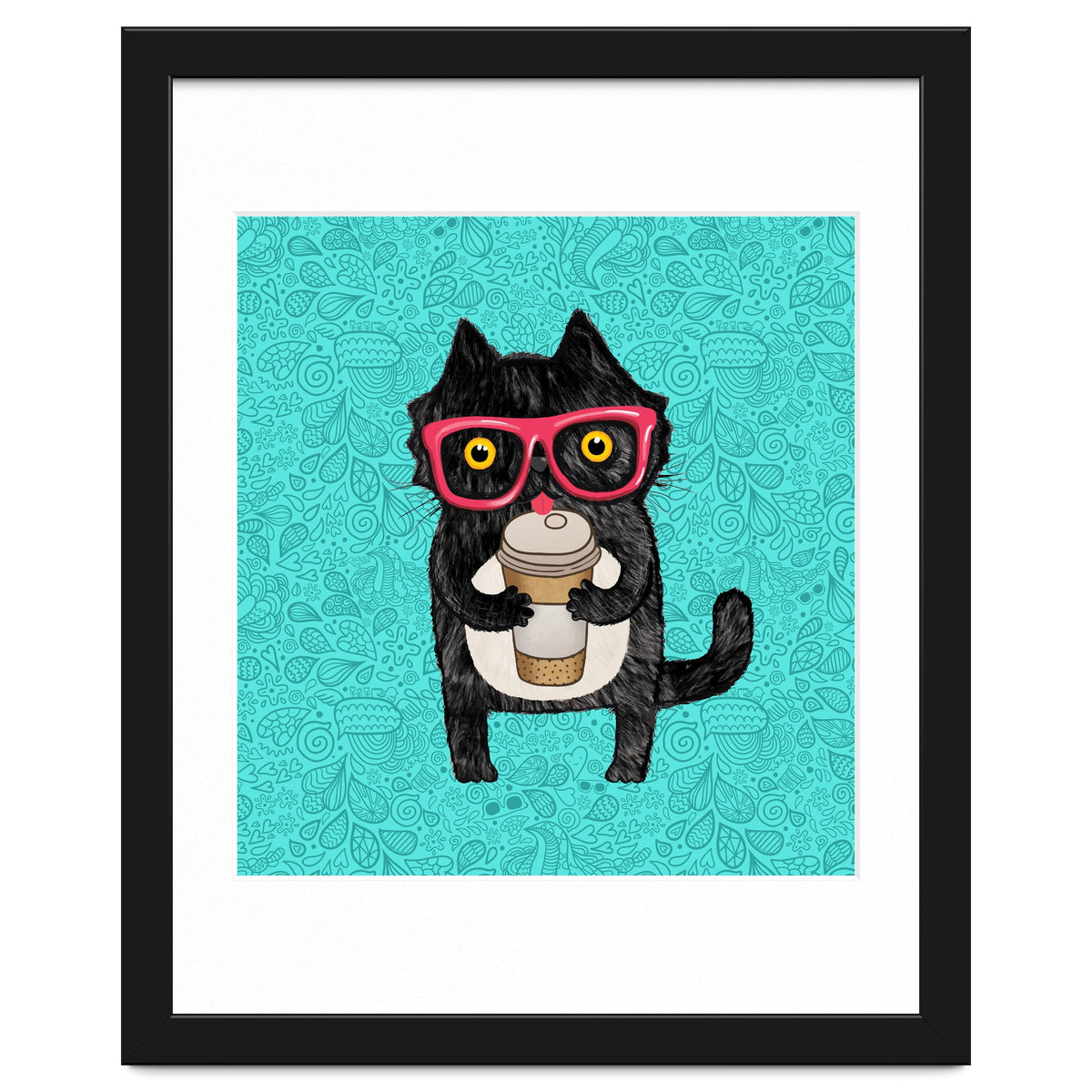 Cute Coffee cat and doodles