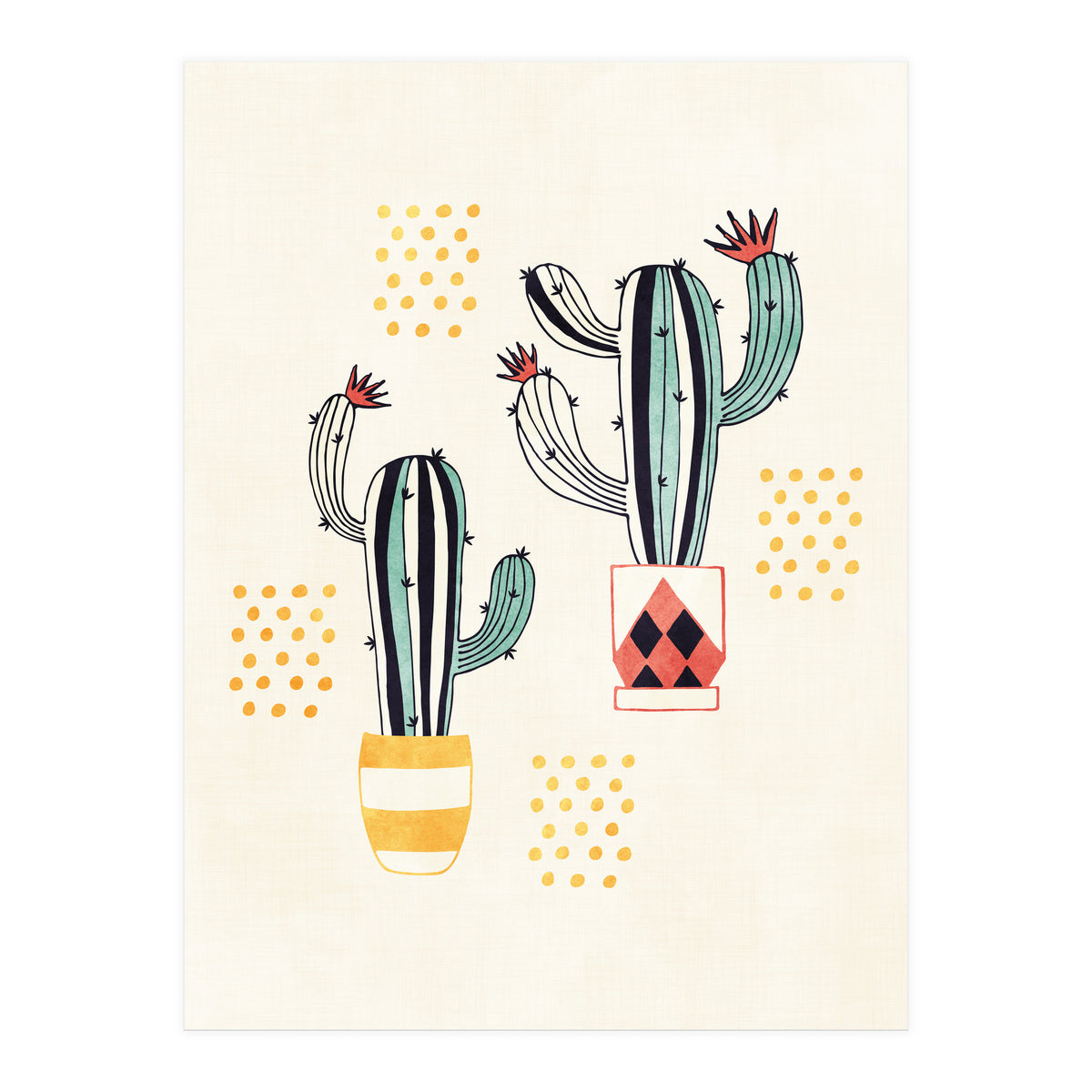 Cactus In A Pot (Print Only)