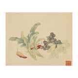 Wang Chengyu ~ Flowers And Vegetables, Vegetables, Fruits, Peppers, Millet Hot, Grapes, Spinach (Print Only) thumbnail