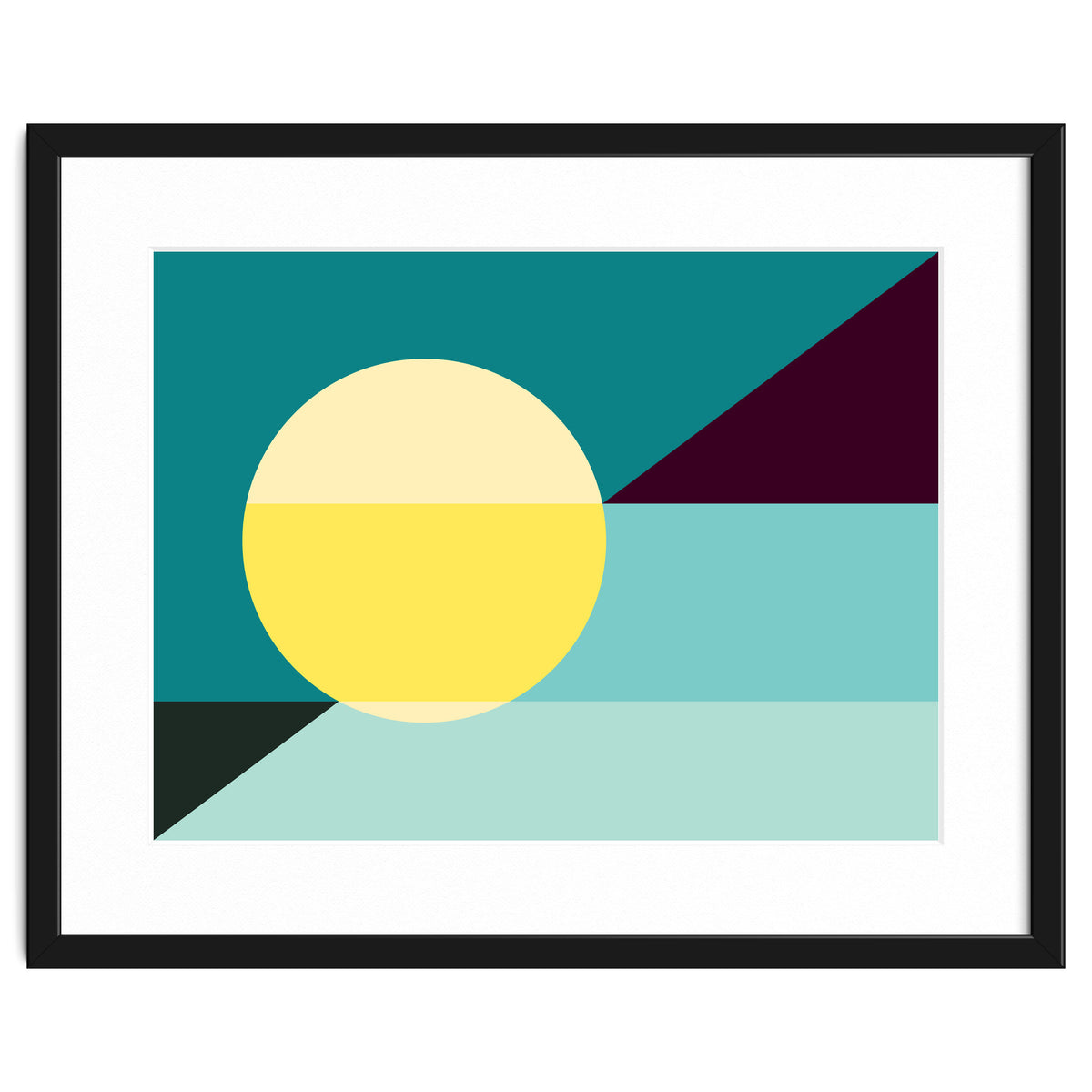 Geometric Shapes No. 3 - teal, purple & yellow