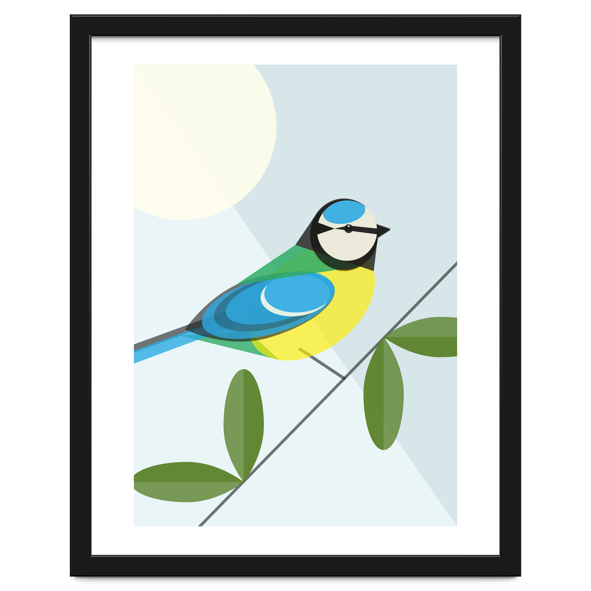 Mid Century Geometric Blue Tit