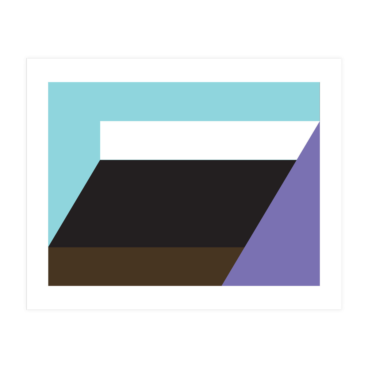 Geometric Shapes No. 34 - purple, blue & black (Print Only)