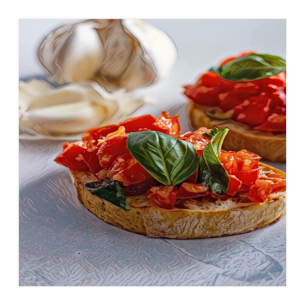 Beautiful Bruschetta Italian Food (Print Only)