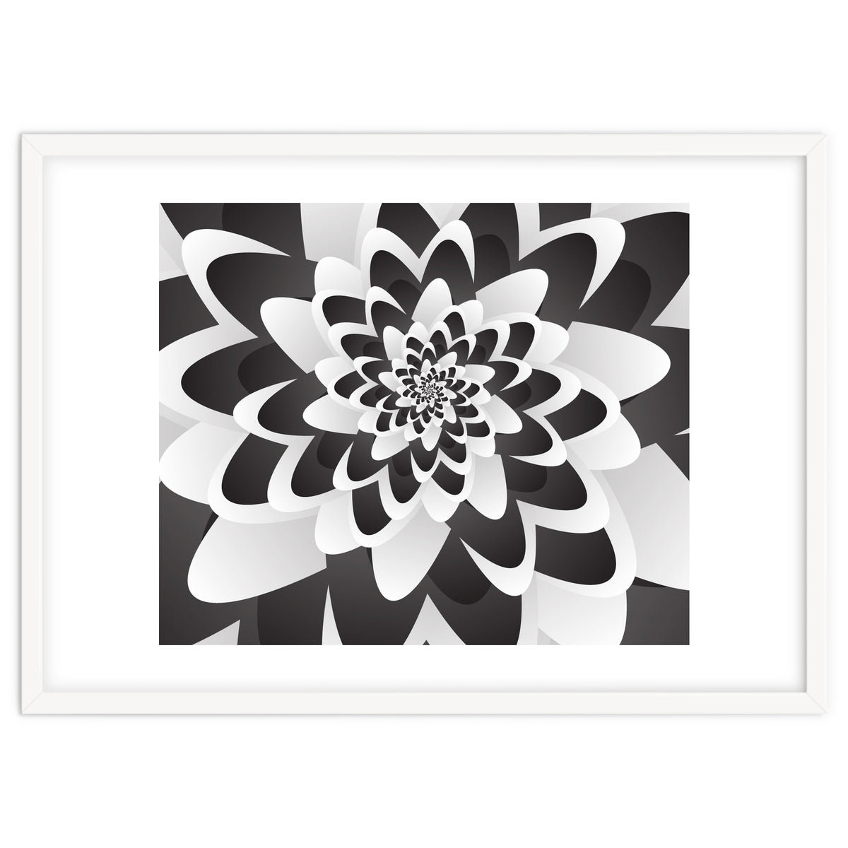 Mono Chrome Flower Spiral