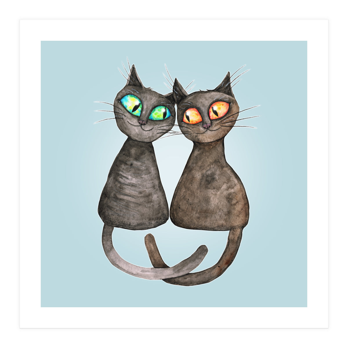 Two cute loving cats (Print Only)