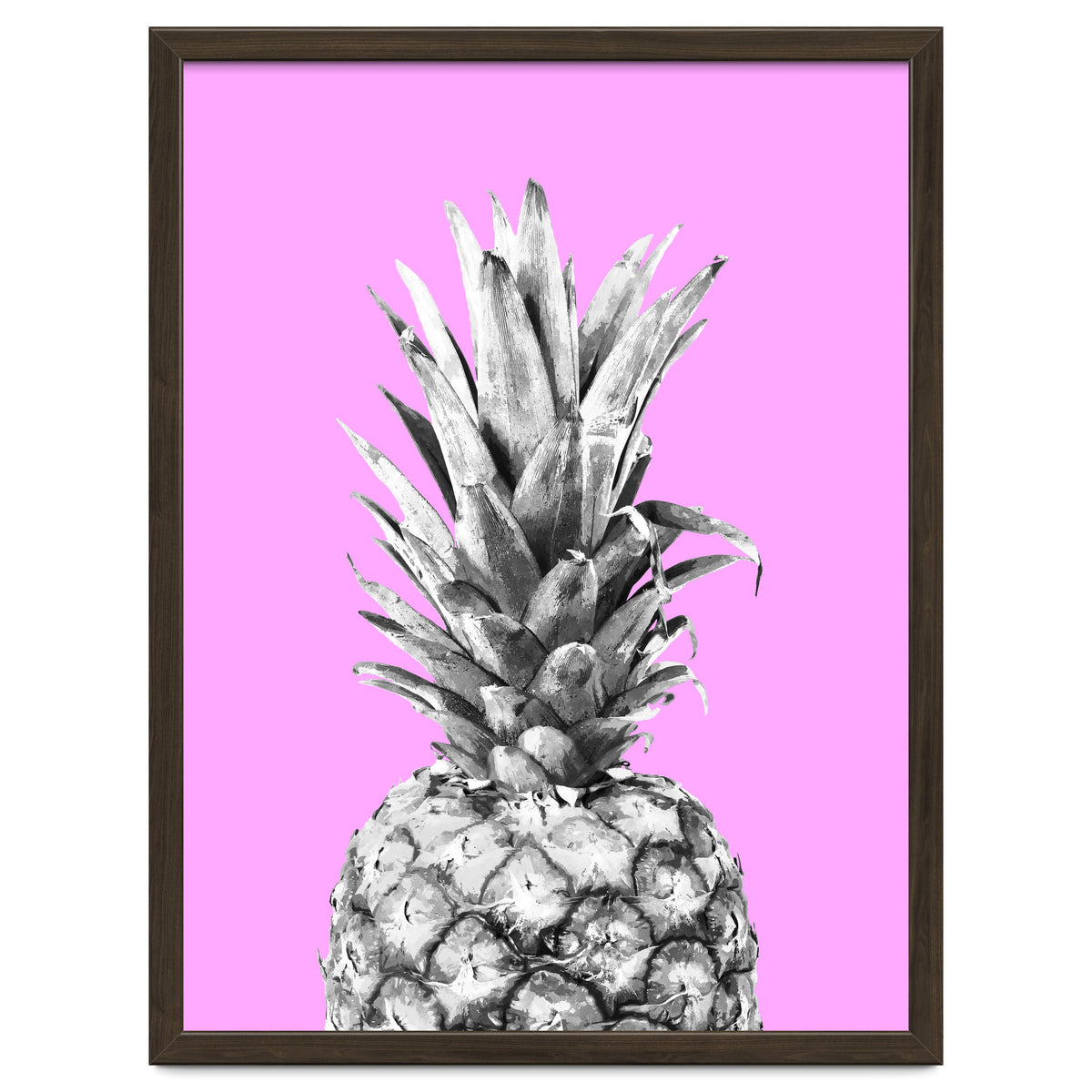 Black and White Pineapple Pink Background